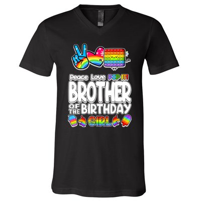 Pop It Brother Of The Birthday Toy Family Matching V-Neck T-Shirt