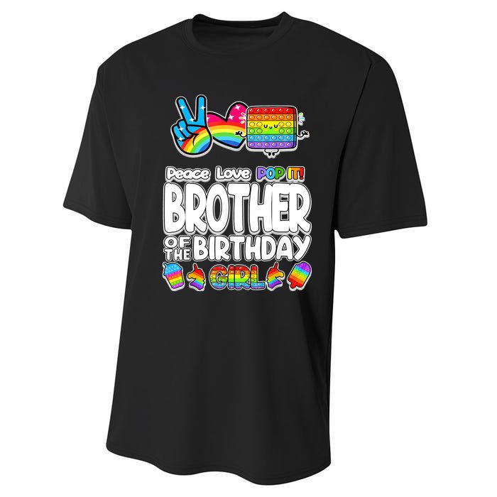 Pop It Brother Of The Birthday Toy Family Matching Performance Sprint T-Shirt