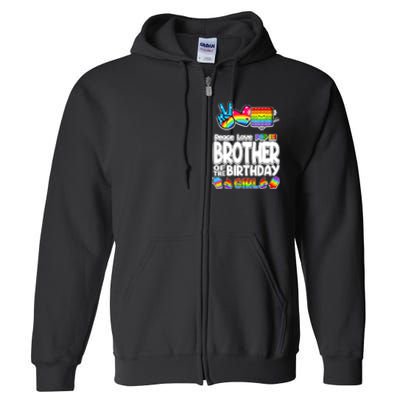 Pop It Brother Of The Birthday Toy Family Matching Full Zip Hoodie