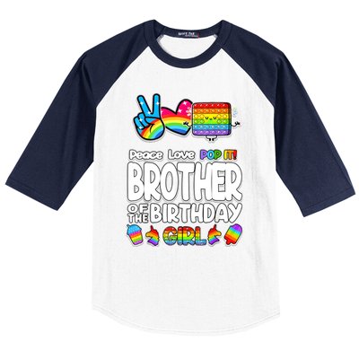 Pop It Brother Of The Birthday Toy Family Matching Baseball Sleeve Shirt