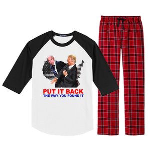 Put It Back The Way You Found It Donald Trump Anti Biden Raglan Sleeve Pajama Set