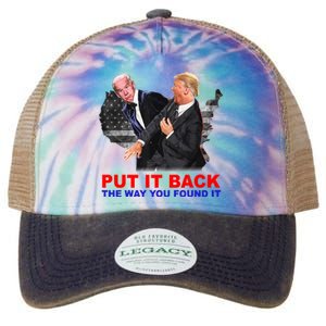 Put It Back The Way You Found It Donald Trump Anti Biden Legacy Tie Dye Trucker Hat