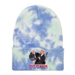 Put It Back The Way You Found It Donald Trump Anti Biden Tie Dye 12in Knit Beanie