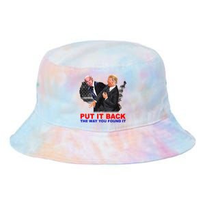 Put It Back The Way You Found It Donald Trump Anti Biden Tie Dye Newport Bucket Hat