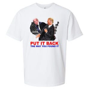 Put It Back The Way You Found It Donald Trump Anti Biden Sueded Cloud Jersey T-Shirt