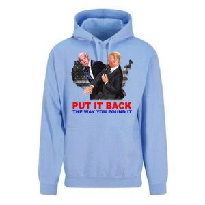 Put It Back The Way You Found It Donald Trump Anti Biden Unisex Surf Hoodie