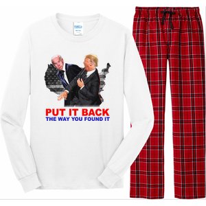 Put It Back The Way You Found It Donald Trump Anti Biden Long Sleeve Pajama Set