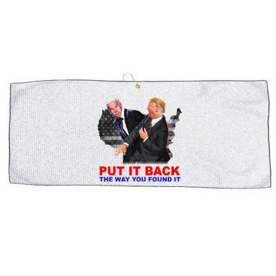 Put It Back The Way You Found It Donald Trump Anti Biden Large Microfiber Waffle Golf Towel