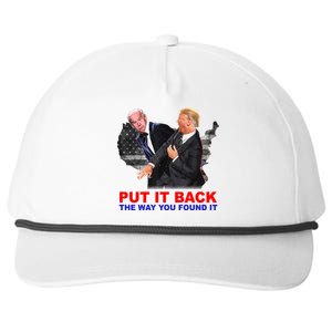 Put It Back The Way You Found It Donald Trump Anti Biden Snapback Five-Panel Rope Hat