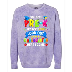 Prek Its Been Fun Look Out Kindergarten Here I Come Preschool Graduation Gift Colorblast Crewneck Sweatshirt