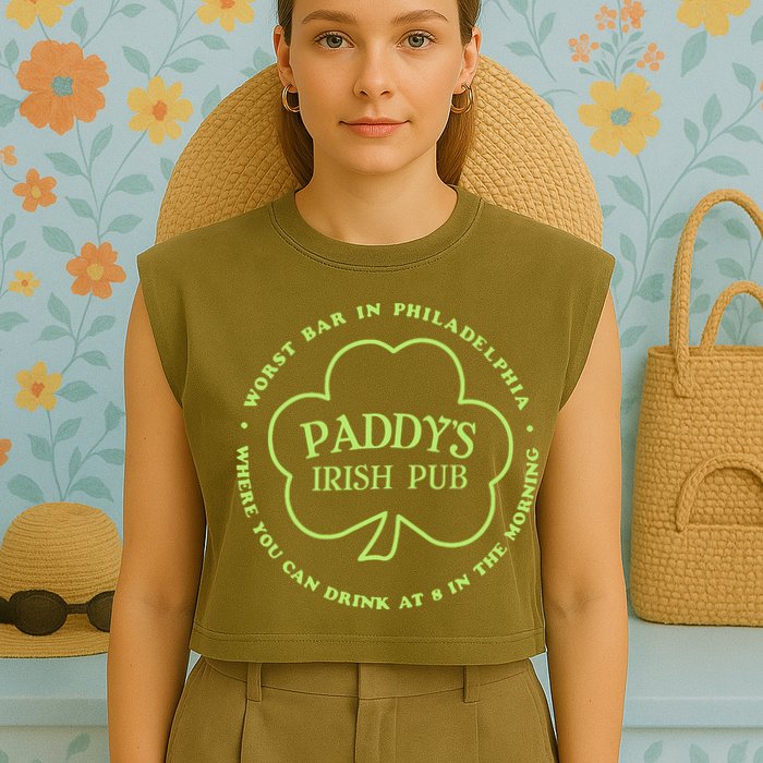 Paddy's Irish Bub Funny St Patricks Day Drinking Garment-Dyed Women's Muscle Tee