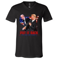 Put It Back The Way You Found It Funny Trump Slap Anti Biden V-Neck T-Shirt