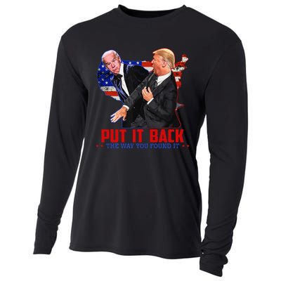 Put It Back The Way You Found It Funny Trump Slap Anti Biden Cooling Performance Long Sleeve Crew