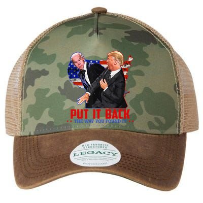 Put It Back The Way You Found It Funny Trump Slap Anti Biden Legacy Tie Dye Trucker Hat