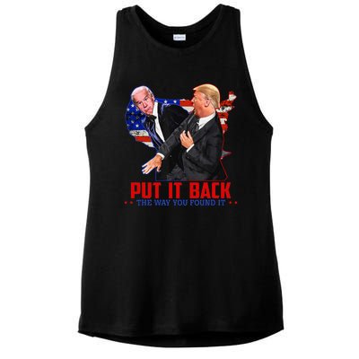 Put It Back The Way You Found It Funny Trump Slap Anti Biden Ladies PosiCharge Tri-Blend Wicking Tank