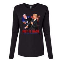 Put It Back The Way You Found It Funny Trump Slap Anti Biden Womens Cotton Relaxed Long Sleeve T-Shirt