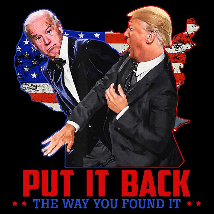 Put It Back The Way You Found It Funny Trump Slap Anti Biden Sustainable Bucket Hat