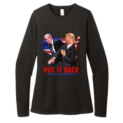 Put It Back The Way You Found It Funny Trump Slap Anti Biden Womens CVC Long Sleeve Shirt