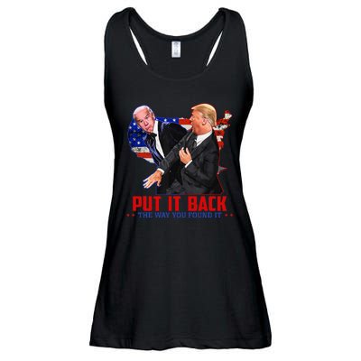 Put It Back The Way You Found It Funny Trump Slap Anti Biden Ladies Essential Flowy Tank