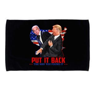 Put It Back The Way You Found It Funny Trump Slap Anti Biden Microfiber Hand Towel