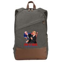 Put It Back The Way You Found It Funny Trump Slap Anti Biden Cotton Canvas Backpack