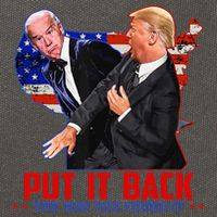 Put It Back The Way You Found It Funny Trump Slap Anti Biden Cotton Canvas Backpack
