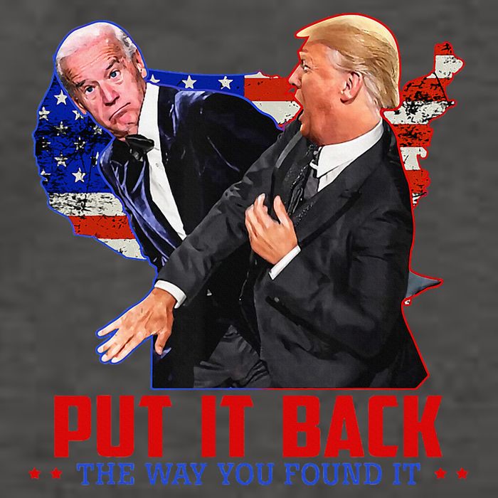 Put It Back The Way You Found It Funny Trump Slap Anti Biden Vector Backpack