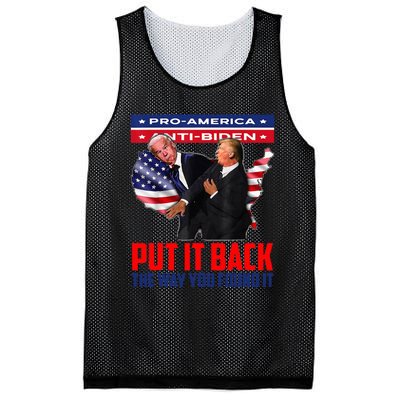 Put It Back The Way You Found It Funny Trump Slap Anti Biden Mesh Reversible Basketball Jersey Tank