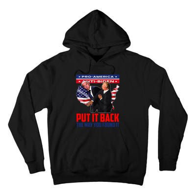 Put It Back The Way You Found It Funny Trump Slap Anti Biden Tall Hoodie