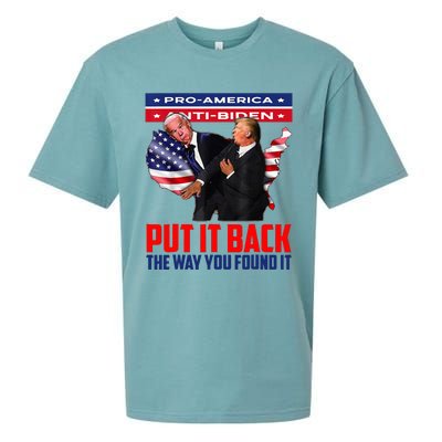 Put It Back The Way You Found It Funny Trump Slap Anti Biden Sueded Cloud Jersey T-Shirt