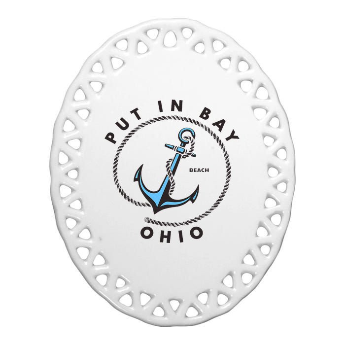 Put In Bay Ohio Ceramic Oval Ornament