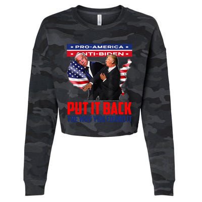 Put It Back The Way You Found It Funny Trump Slap Anti Biden Cropped Pullover Crew