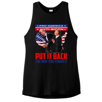 Put It Back The Way You Found It Funny Trump Slap Anti Biden Ladies PosiCharge Tri-Blend Wicking Tank