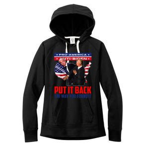 Put It Back The Way You Found It Funny Trump Slap Anti Biden Women's Fleece Hoodie