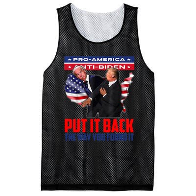 Put It Back The Way You Found It Funny Trump Slap Anti Biden Mesh Reversible Basketball Jersey Tank