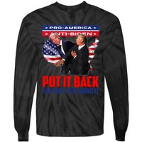 Put It Back The Way You Found It Funny Trump Slap Anti Biden Tie-Dye Long Sleeve Shirt