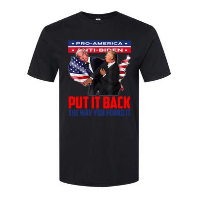 Put It Back The Way You Found It Funny Trump Slap Anti Biden Softstyle CVC T-Shirt