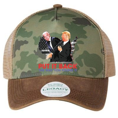 Put It Back The Way You Found It Funny Trump Slap Anti Biden Legacy Tie Dye Trucker Hat