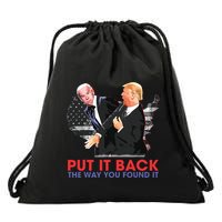 Put It Back The Way You Found It Funny Trump Slap Anti Biden Drawstring Bag