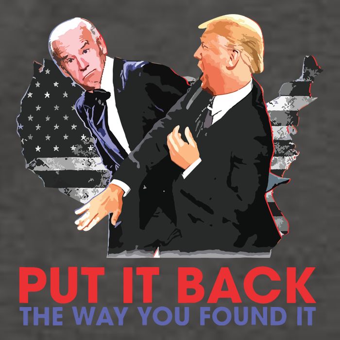 Put It Back The Way You Found It Funny Trump Slap Anti Biden Vector Backpack