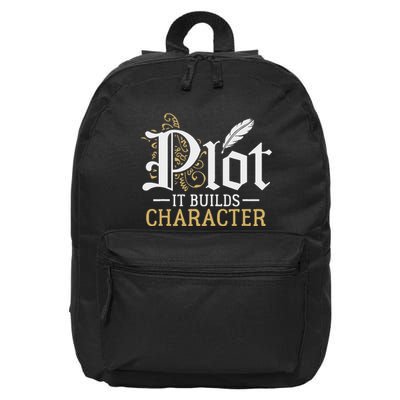 Plot It Builds Character Funny Writer Author Screenwriter 16 in Basic Backpack