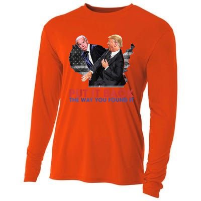 Put It Back The Way You Found It Funny Trump Slap Anti Biden Cooling Performance Long Sleeve Crew