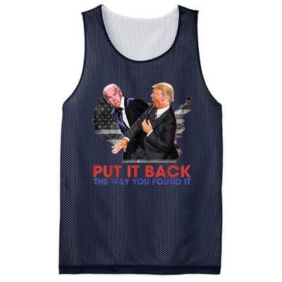 Put It Back The Way You Found It Funny Trump Slap Anti Biden Mesh Reversible Basketball Jersey Tank