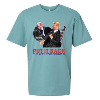 Put It Back The Way You Found It Funny Trump Slap Anti Biden Sueded Cloud Jersey T-Shirt