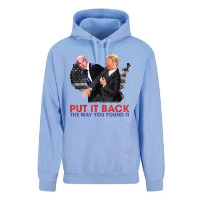 Put It Back The Way You Found It Funny Trump Slap Anti Biden Unisex Surf Hoodie