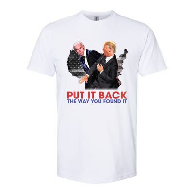 Put It Back The Way You Found It Funny Trump Slap Anti Biden Softstyle CVC T-Shirt