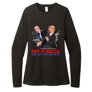 Put It Back The Way You Found It Funny Trump Slap Anti Biden Womens CVC Long Sleeve Shirt