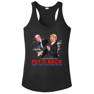 Put It Back The Way You Found It Funny Trump Slap Anti Biden Ladies PosiCharge Competitor Racerback Tank