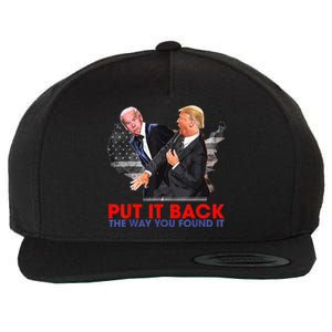 Put It Back The Way You Found It Funny Trump Slap Anti Biden Wool Snapback Cap