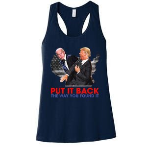 Put It Back The Way You Found It Funny Trump Slap Anti Biden Women's Racerback Tank